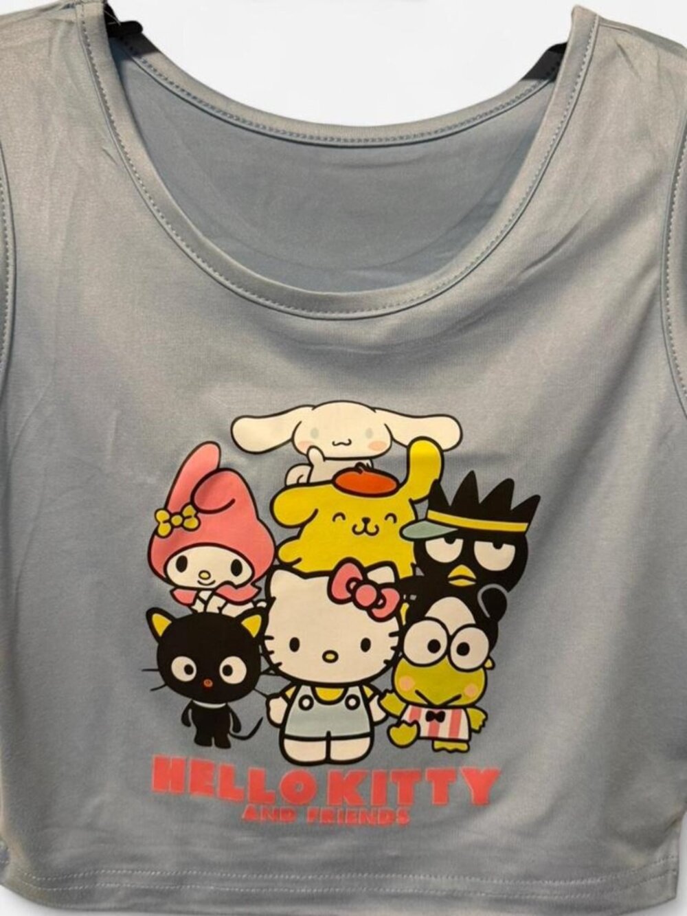 Hello Kitty and Friends Graphic Crop Tank Gray Size Medium